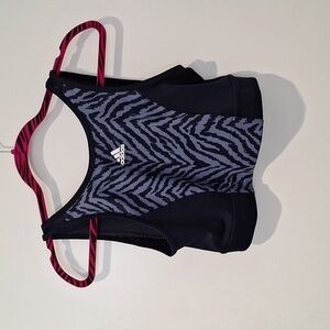 ADIDAS blue & purple zebra Active crop top size M NWT